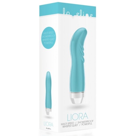 Vibromasseur avec strie turquoise
