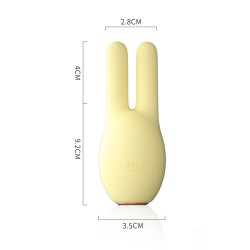 Petit Stimulateur Clitoridien  clitoridien en forme de lapin montrant ses dimensions.