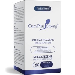 Suplemento masculino Cum Plus Strong para aumentar volumen semen de forma natural con maca, L-arginina y tribulus