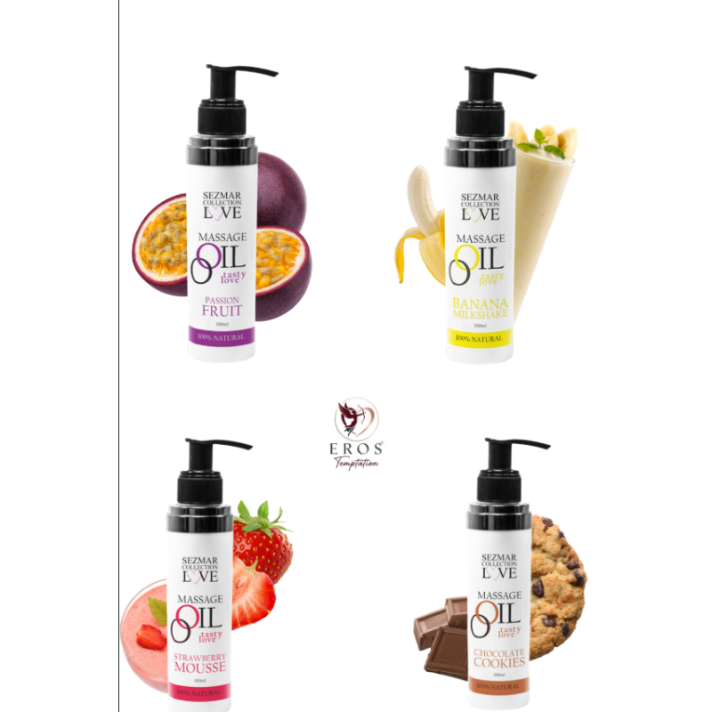 Eros Temptation|Pack Huiles de Massage Comestibles Naturelles|Massages